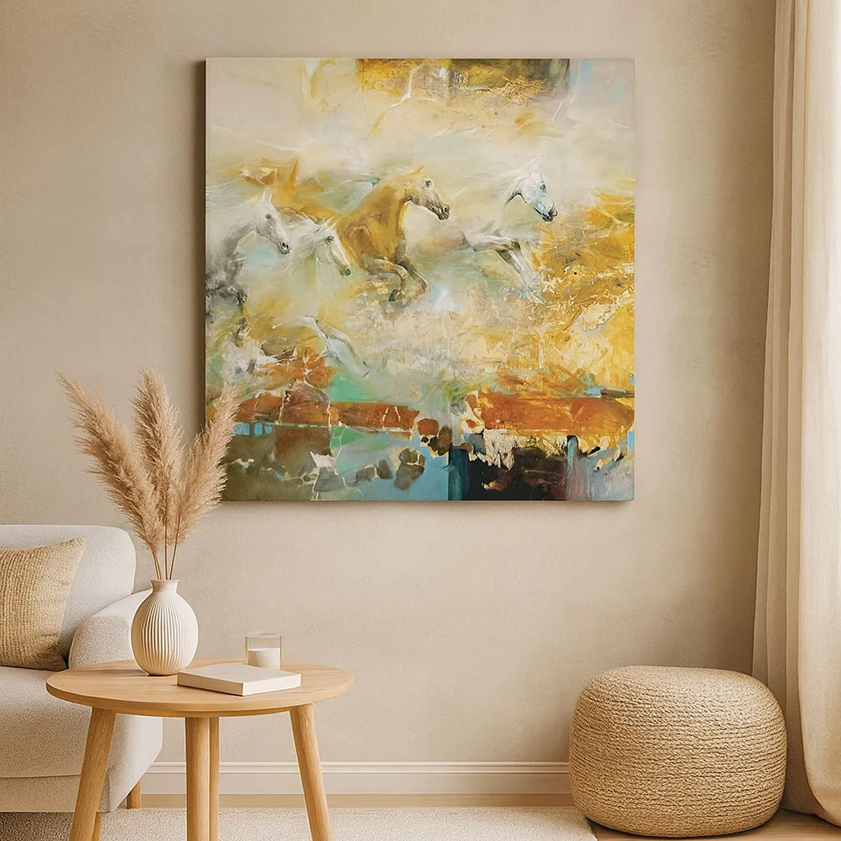 Cuadro sobre lienzo - Impresión de Imagen - Galopando a través de la luz - 30x30 cm