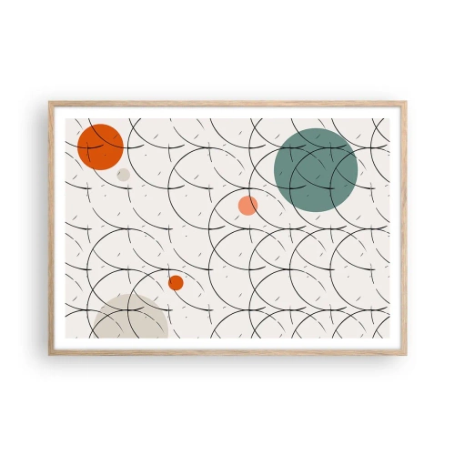 Póster en marco roble claro - Con espíritu pop-art - 100x70 cm
