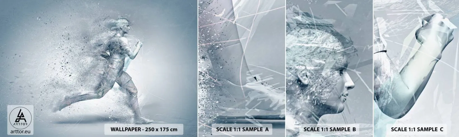 Muestra De Fotomural Standard Eco - Energía cristalina - Abstracción, Gráficos, Corredor - 100x30 cm