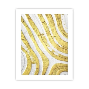 Póster - Una composición en blanco y oro - 40x50 cm