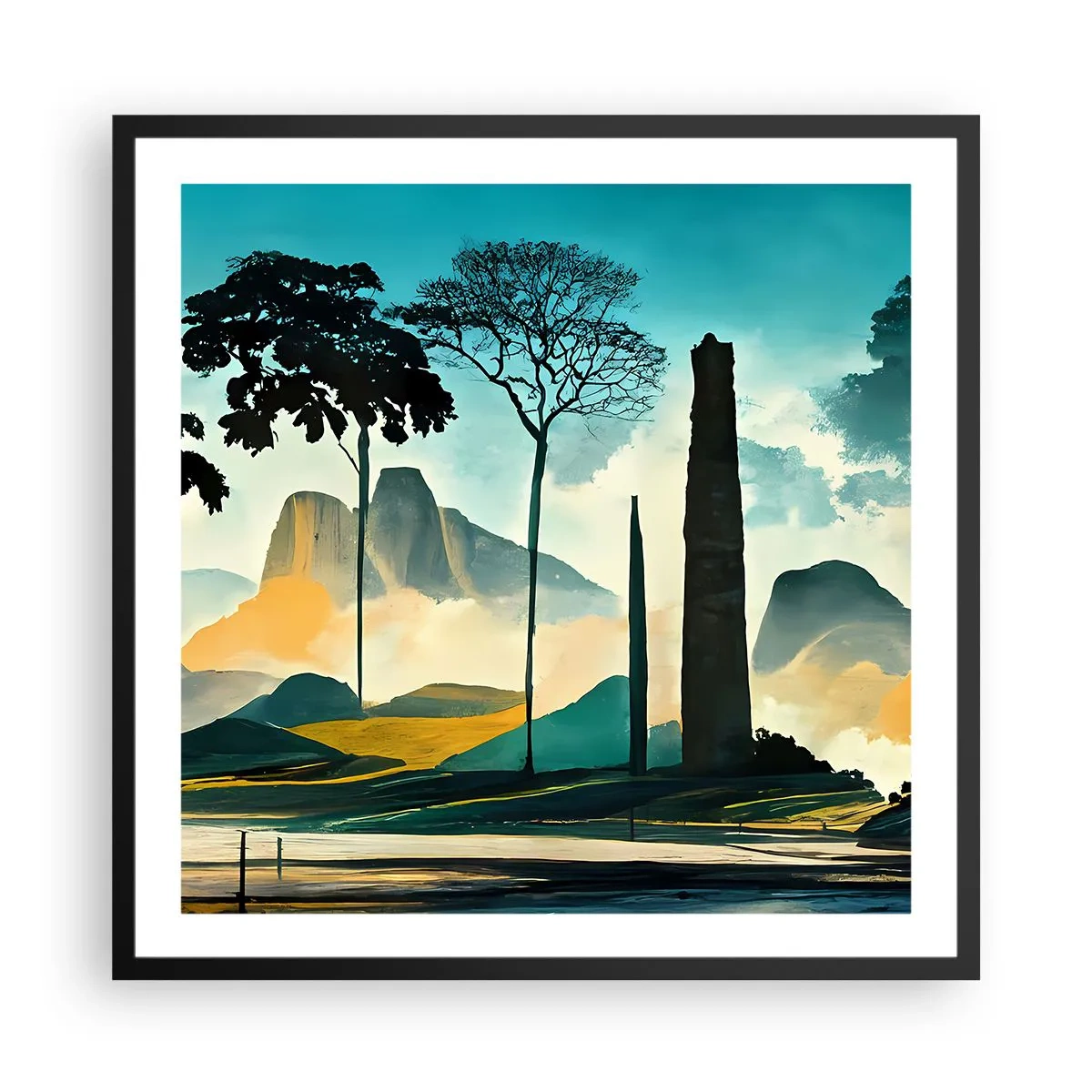 Póster en marco negro - Cada vez a más altitud - 60x60 cm