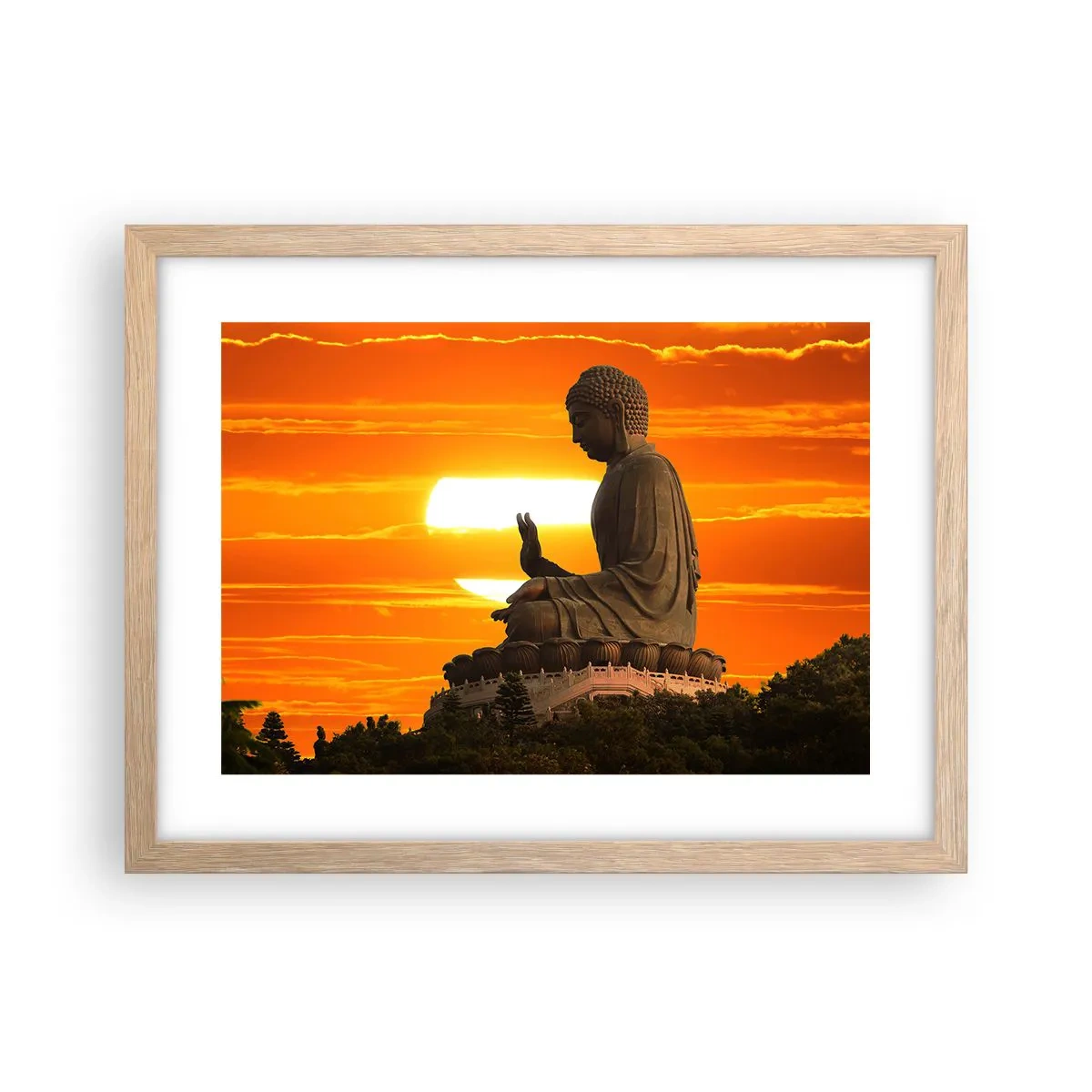 Póster en marco roble claro - Sin miedo al mundo - 40x30 cm