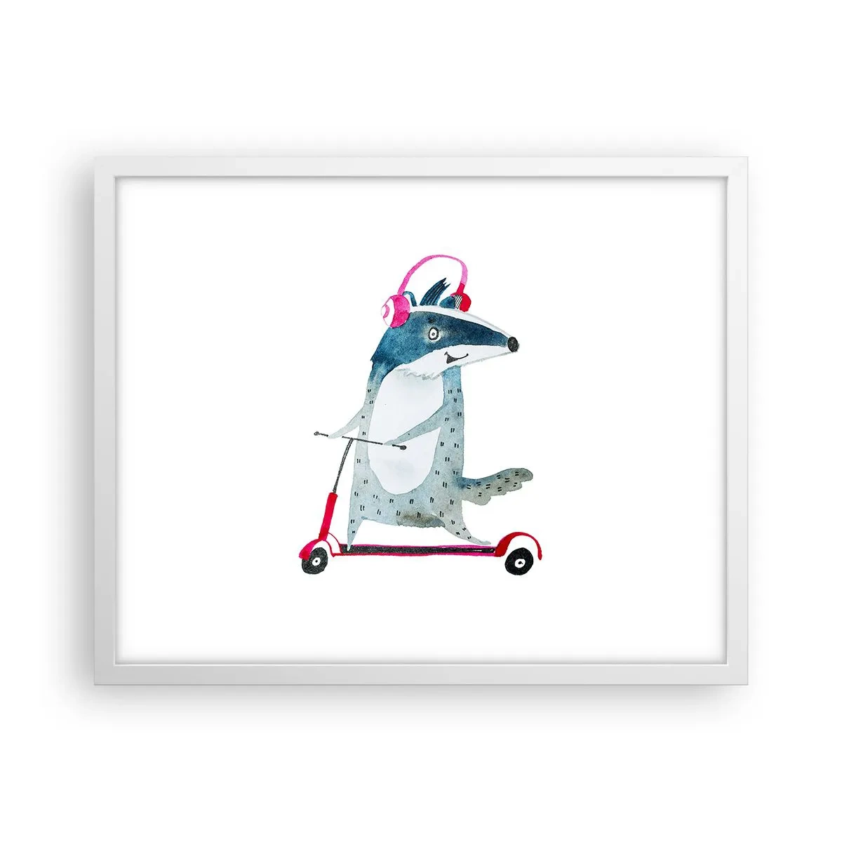 Póster en marco blanco - Alegrías de tejón - 50x40 cm