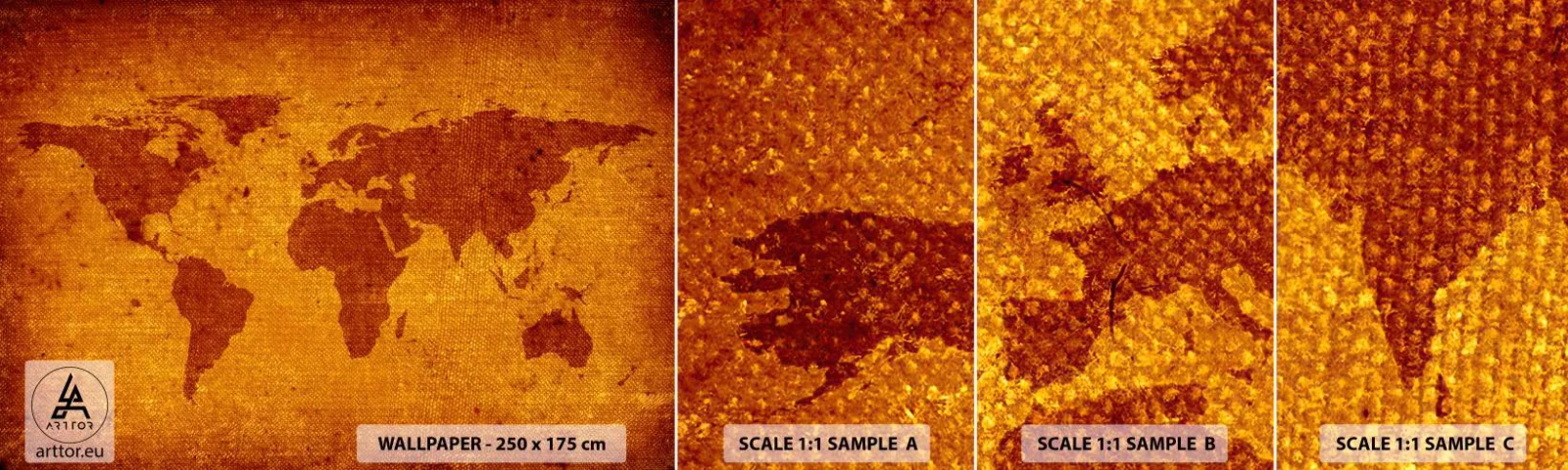 Muestra De Fotomural Standard Eco - Invitación a un viaje - Mapas del mundo, Continentes, Viajes - 100x30 cm