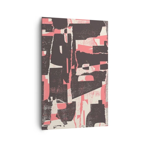 Cuadro sobre lienzo - Impresión de Imagen - Una composición abstracta en tonos rosa y marrón. - 80x120cm - Todo el ajetreo - Decoración de pared moderna para salón y dormitorio ARTTOR