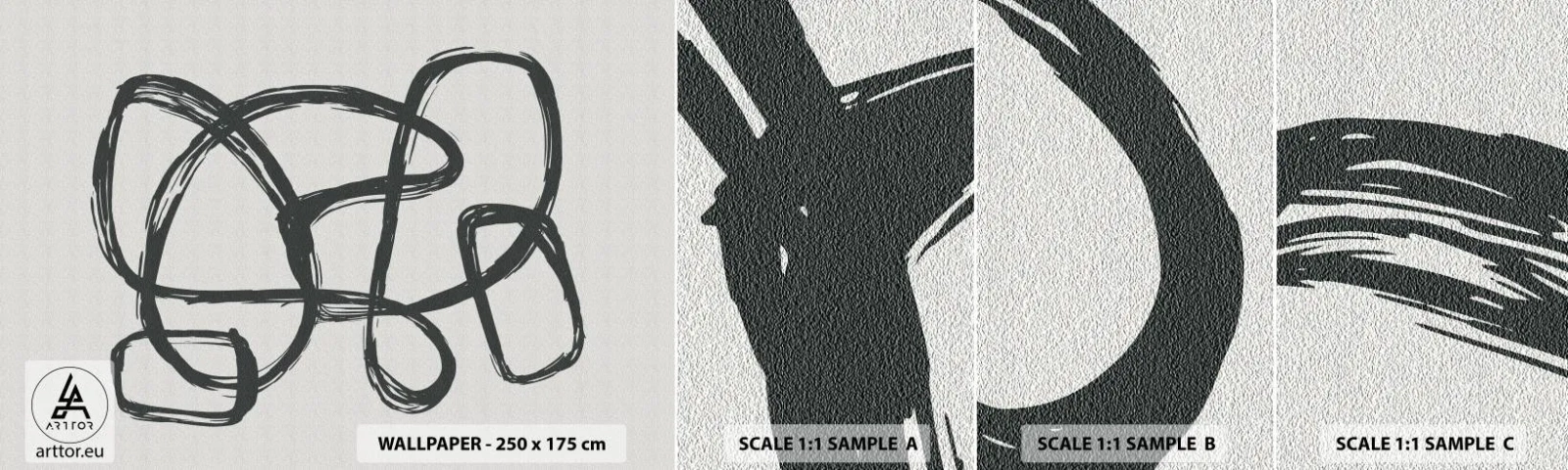 Muestra De Fotomural Standard Eco - Abstracción en bucle - bohemia, Pedazo, minimalista - 100x30 cm