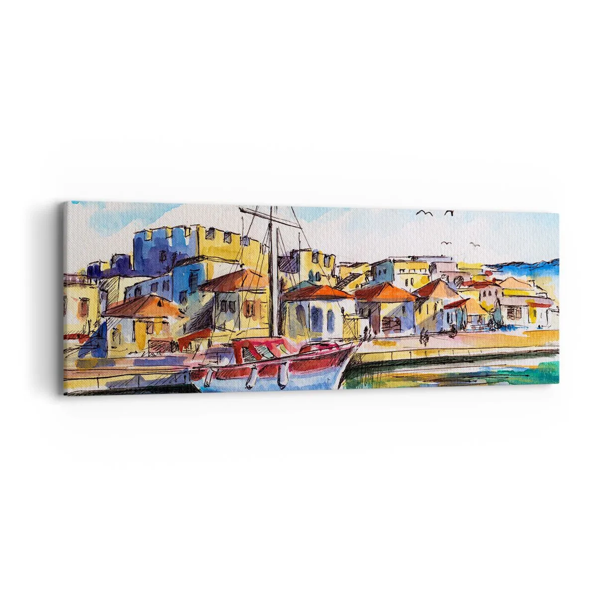 Cuadro sobre lienzo - Impresión de Imagen - Tarde de arco iris - 90x30 cm
