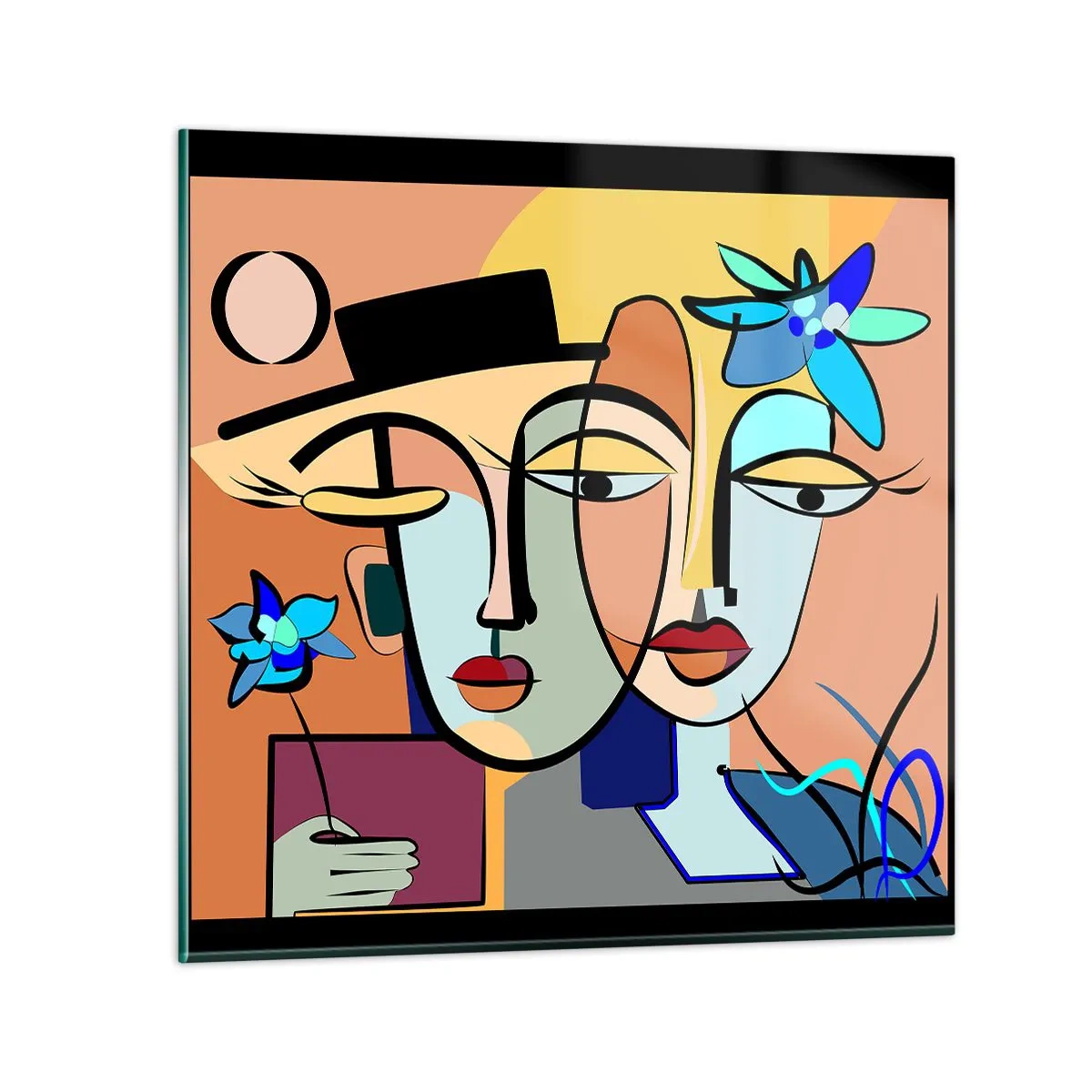 Cuadro sobre vidrio - Impresiones sobre Vidrio - Randez vous de Picasso - 30x30 cm