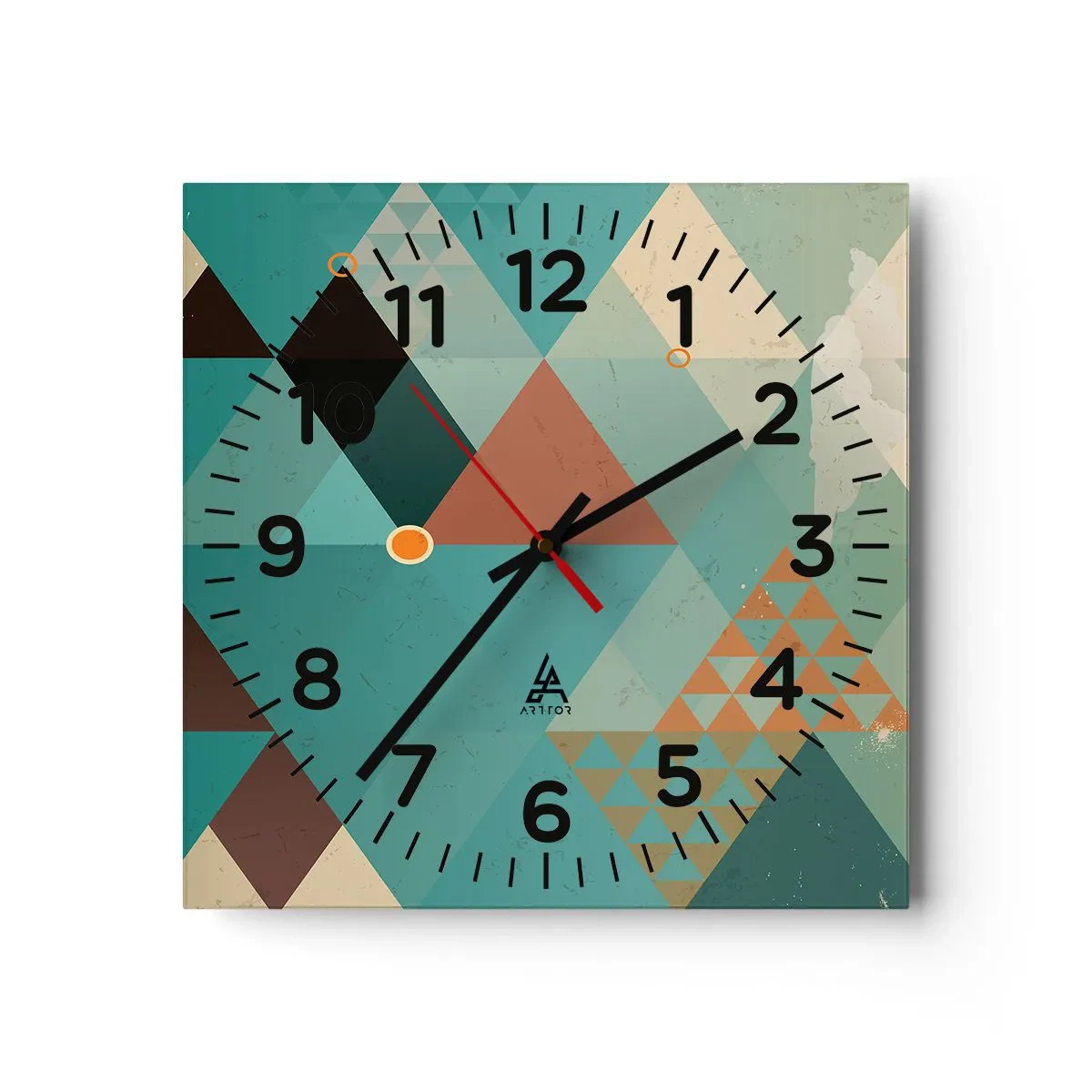 Reloj de pared - Reloj de vidrio - Uno para todos y todos para uno - 40x40 cm