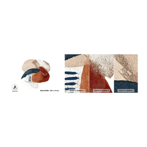 Muestra De Fotomural Standard Eco - Composición ovalada - Abstracción, Pedazo, Patrón moderno - 100x30 cm