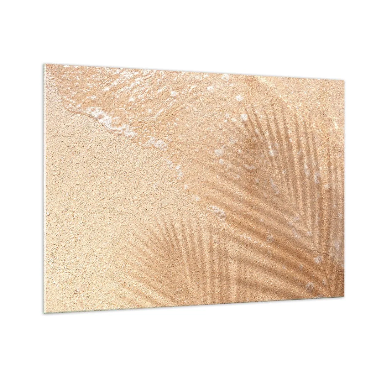 Cuadro sobre vidrio - Impresiones sobre Vidrio - Playa y sombra en la arena - 100x70cm - La sombra de un verano caluroso - Decoración de pared moderna para salón y dormitorio ARTTOR