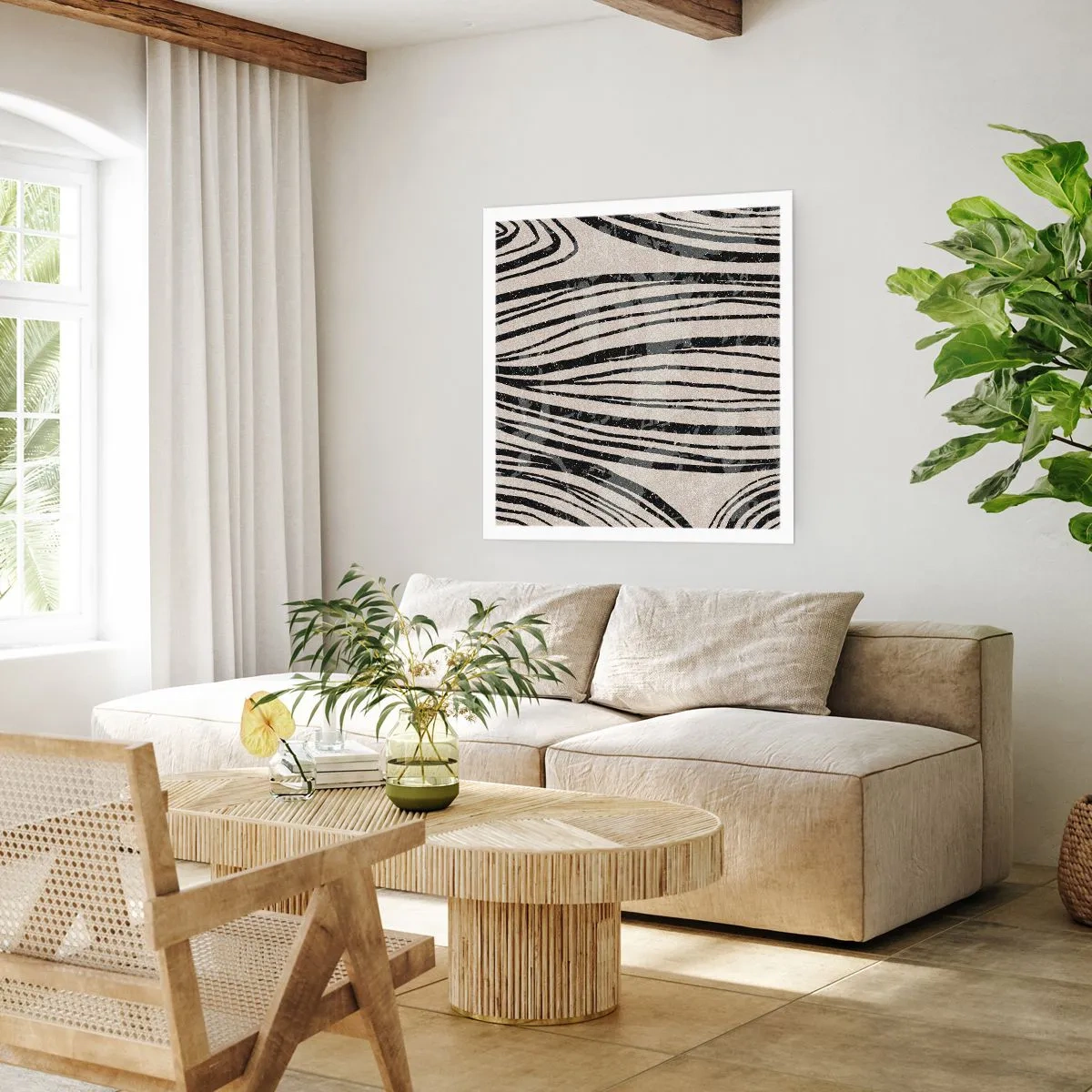 Póster - Salpicadura de líneas - 60x60 cm