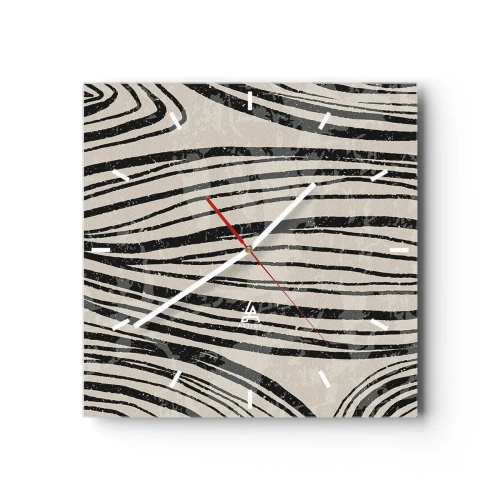 Reloj de pared - Reloj de vidrio - Salpicadura de líneas - 40x40 cm
