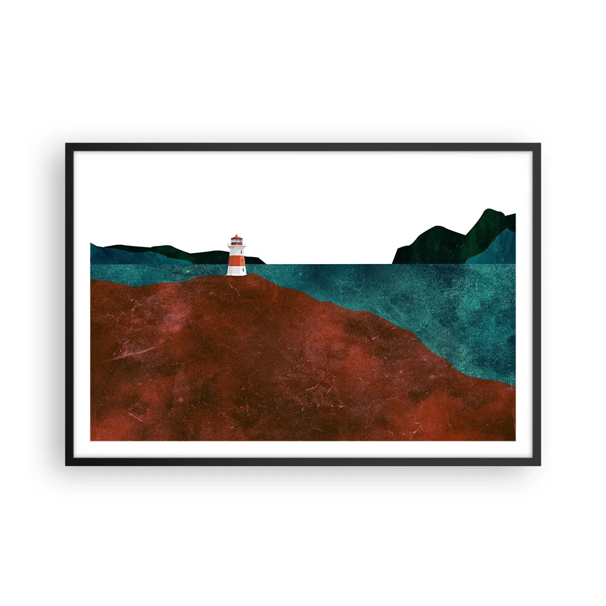 Póster en marco negro - Mirando al mar - 91x61 cm