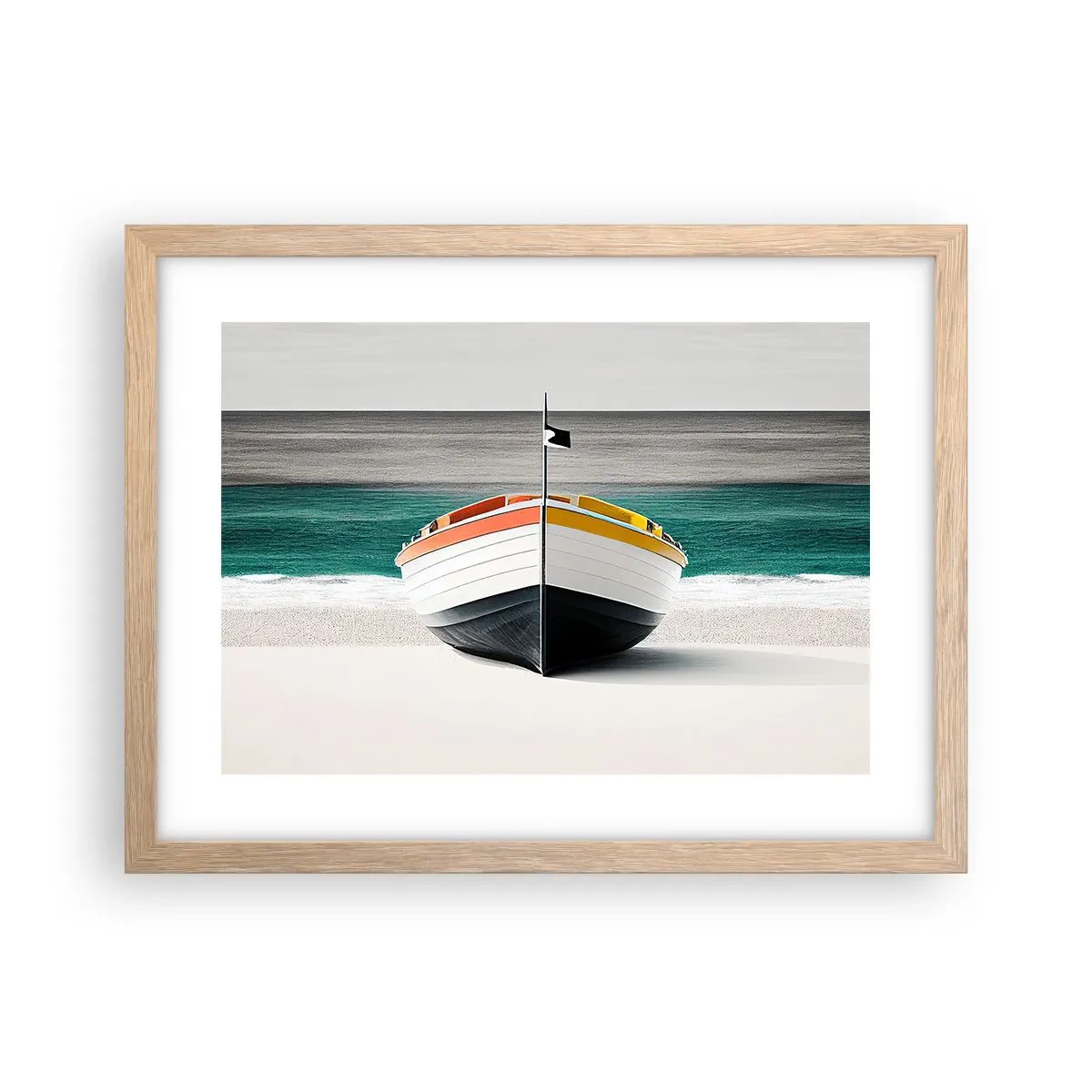 Póster en marco roble claro - En su lugar exacto - 40x30 cm