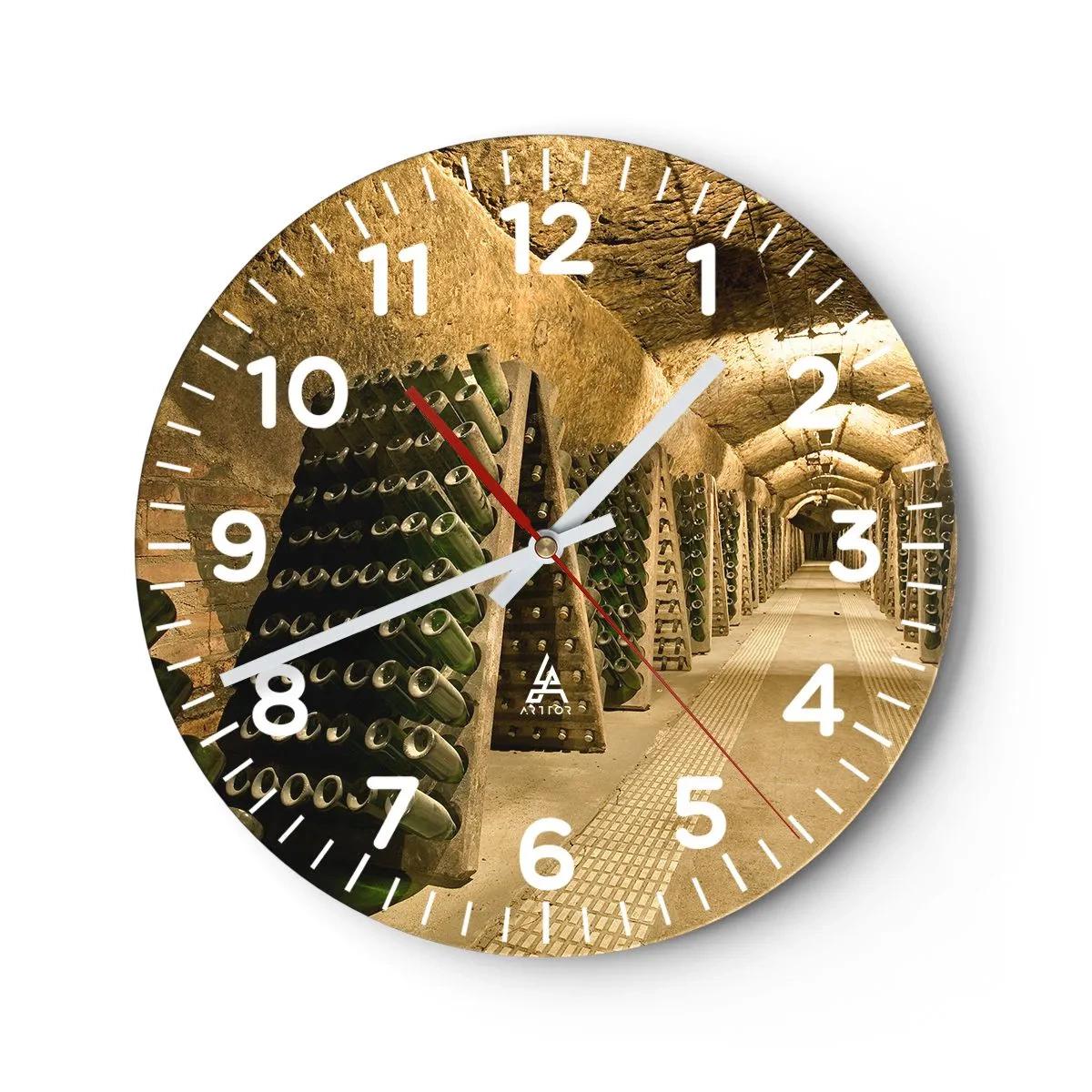 Reloj de pared - Reloj de vidrio - El nacimiento del gusto - 40x40 cm