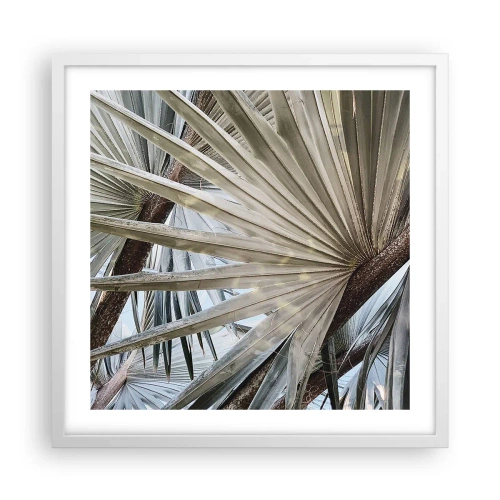 Póster en marco blanco - Abanicos en el trópico - 50x50 cm