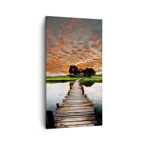 Cuadro sobre lienzo - Impresión de Imagen - Extiende tus brazos - respira  - 45x80 cm