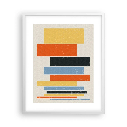 Póster en marco blanco - Barras multicolor - 40x50 cm