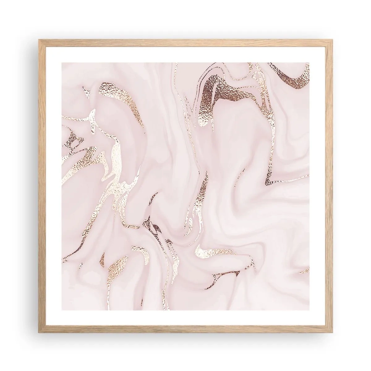 Póster en marco roble claro - En rosa - 60x60 cm