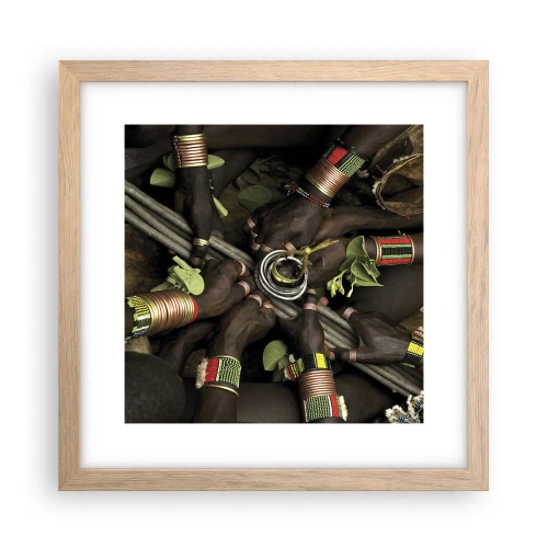 Póster en marco roble claro - Estamos juntos - 30x30 cm