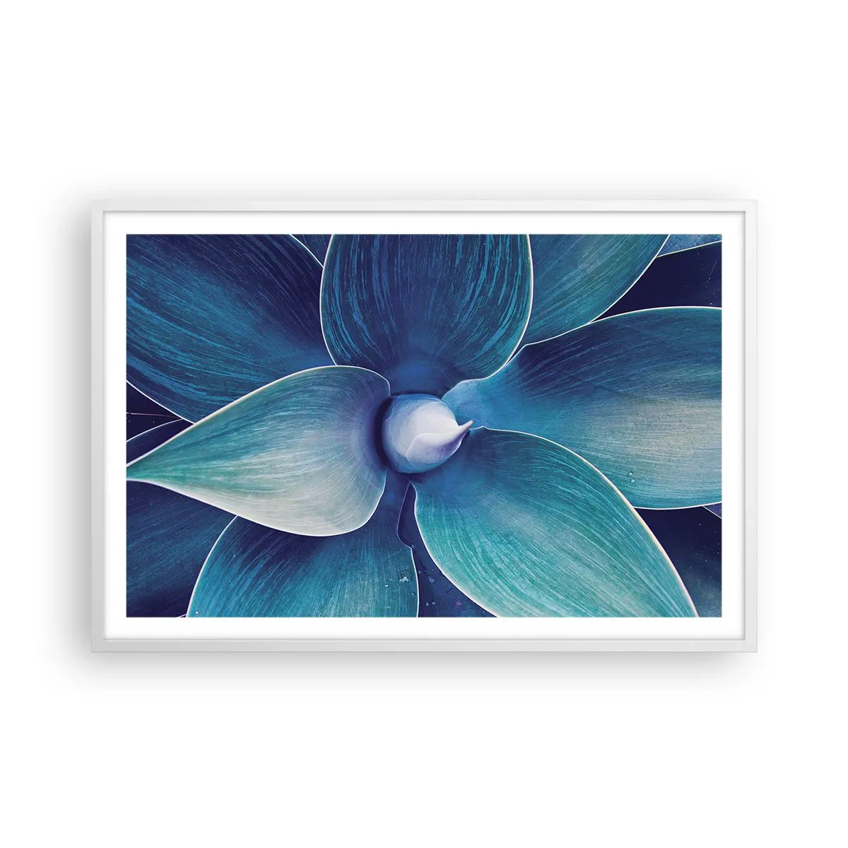 Póster en marco blanco - Azul del cielo - 91x61 cm