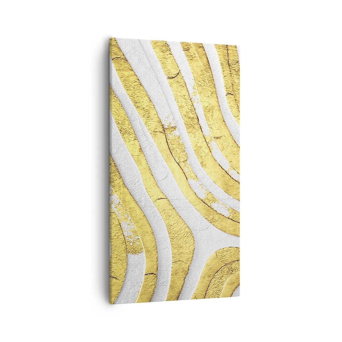 Cuadro sobre lienzo - Impresión de Imagen - Una composición en blanco y oro - 55x100 cm