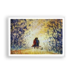 Póster en marco blanco - Un momento mágico - 100x70 cm