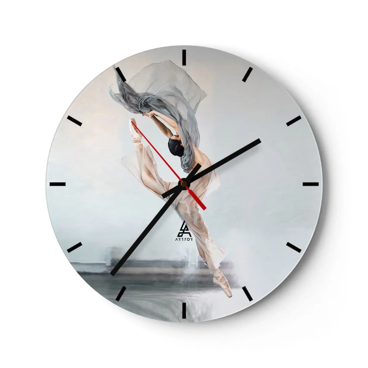 Reloj de pared - Reloj de vidrio - En el arrebato de la danza - 30x30 cm