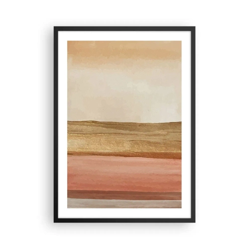 Póster en marco negro - Una composición abstracta en tonos cálidos de beige y rosa. - 50x70cm - Composición vertical - Decoración de pared moderna para salón y dormitorio ARTTOR