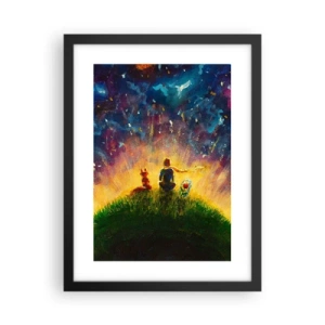 Póster en marco negro - Amor y amistad - lo único entero - 30x40 cm