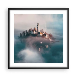 Póster en marco negro - Isla de los sueños - 50x50 cm