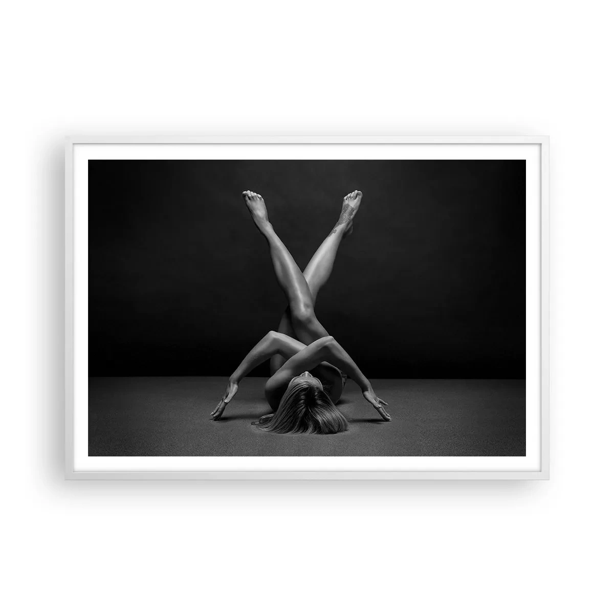 Póster en marco blanco - Geometría al desnudo - 100x70 cm