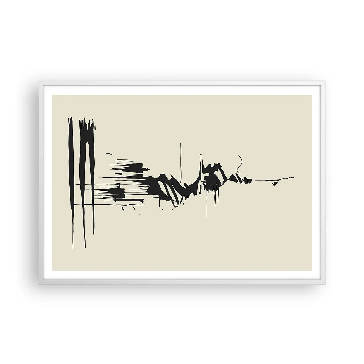 Póster en marco blanco - Abstracción apresurada - 100x70 cm