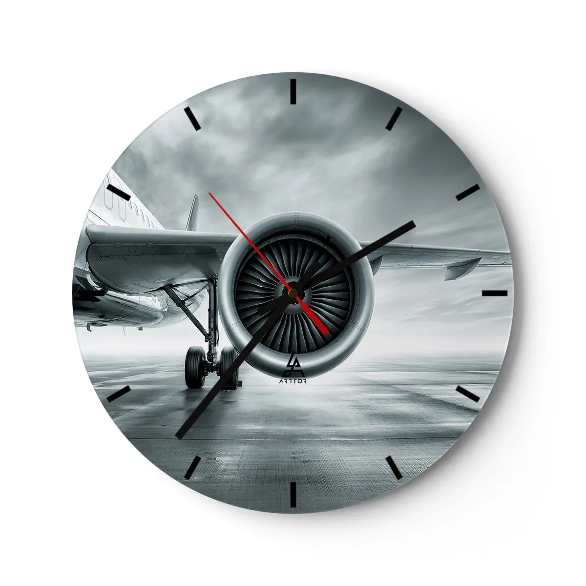 Reloj de pared - Reloj de vidrio - Hay poder - 40x40 cm