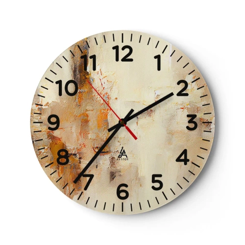 Reloj de pared - Reloj de vidrio - El alma del ámbar - 40x40 cm