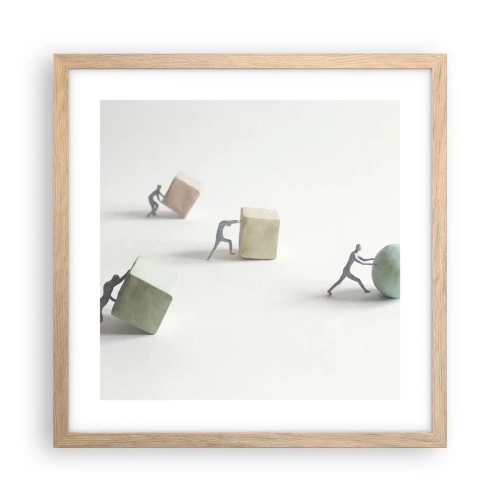 Póster en marco roble claro - El avance de la geometría - 40x40 cm