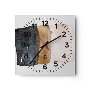 Reloj de pared - Reloj de vidrio - Una composición de colores tierra - 30x30 cm