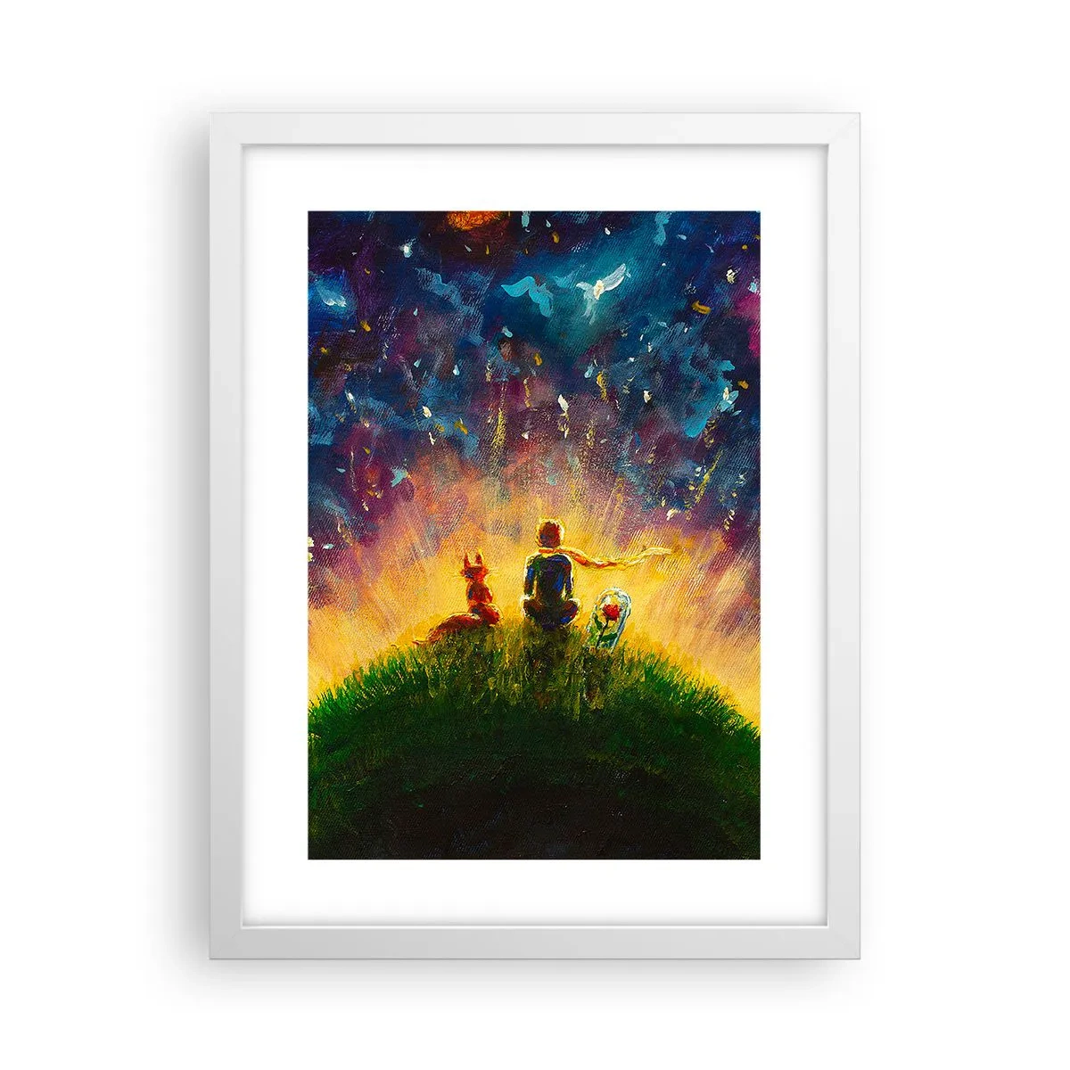Póster en marco blanco - Amor y amistad - lo único entero - 30x40 cm