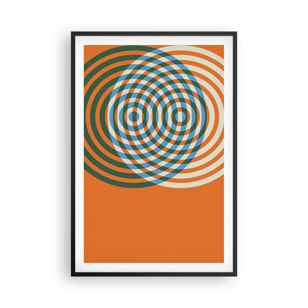 Póster en marco negro - Círculos y abstracción - 61x91 cm