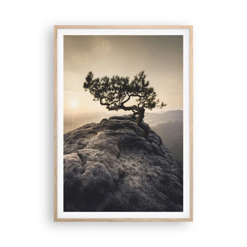 Póster en marco roble claro - La vida se abre camino - 70x100 cm