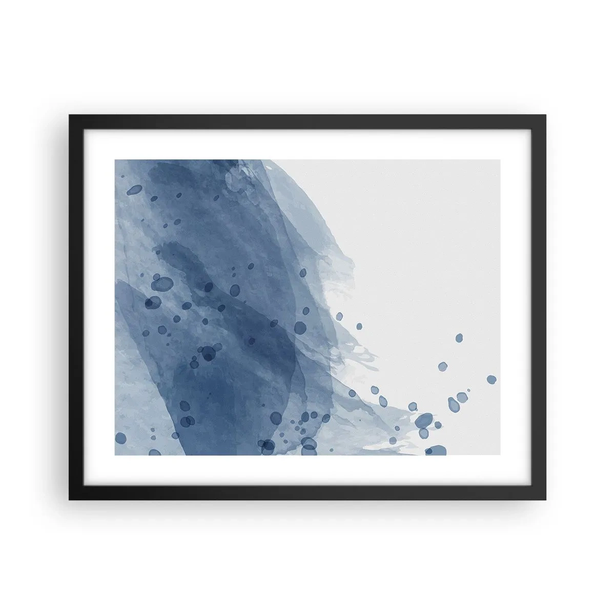 Póster en marco negro - Tul azul - 50x40 cm