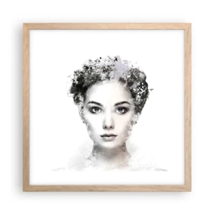 Póster en marco roble claro - Un retrato extremadamente elegante - 40x40 cm