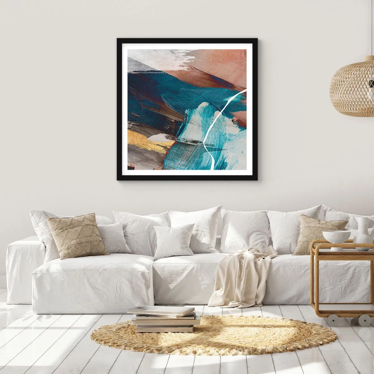 Póster en marco negro - Con estilo y energía - 30x30 cm