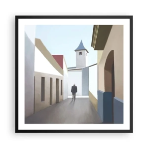 Póster en marco negro - Paseo soleado - 60x60 cm
