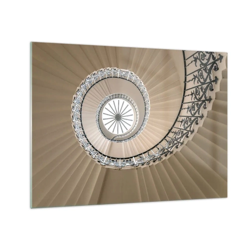 Cuadro sobre vidrio - Impresiones sobre Vidrio - Una vista de una escalera de caracol que se asemeja a una concha. - 70x50cm - En el interior de una concha - Decoración de pared moderna para salón y dormitorio ARTTOR