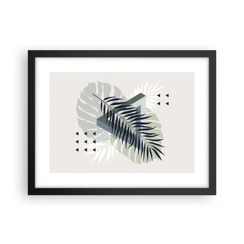Póster en marco negro - Naturaleza y geometría - 40x30 cm