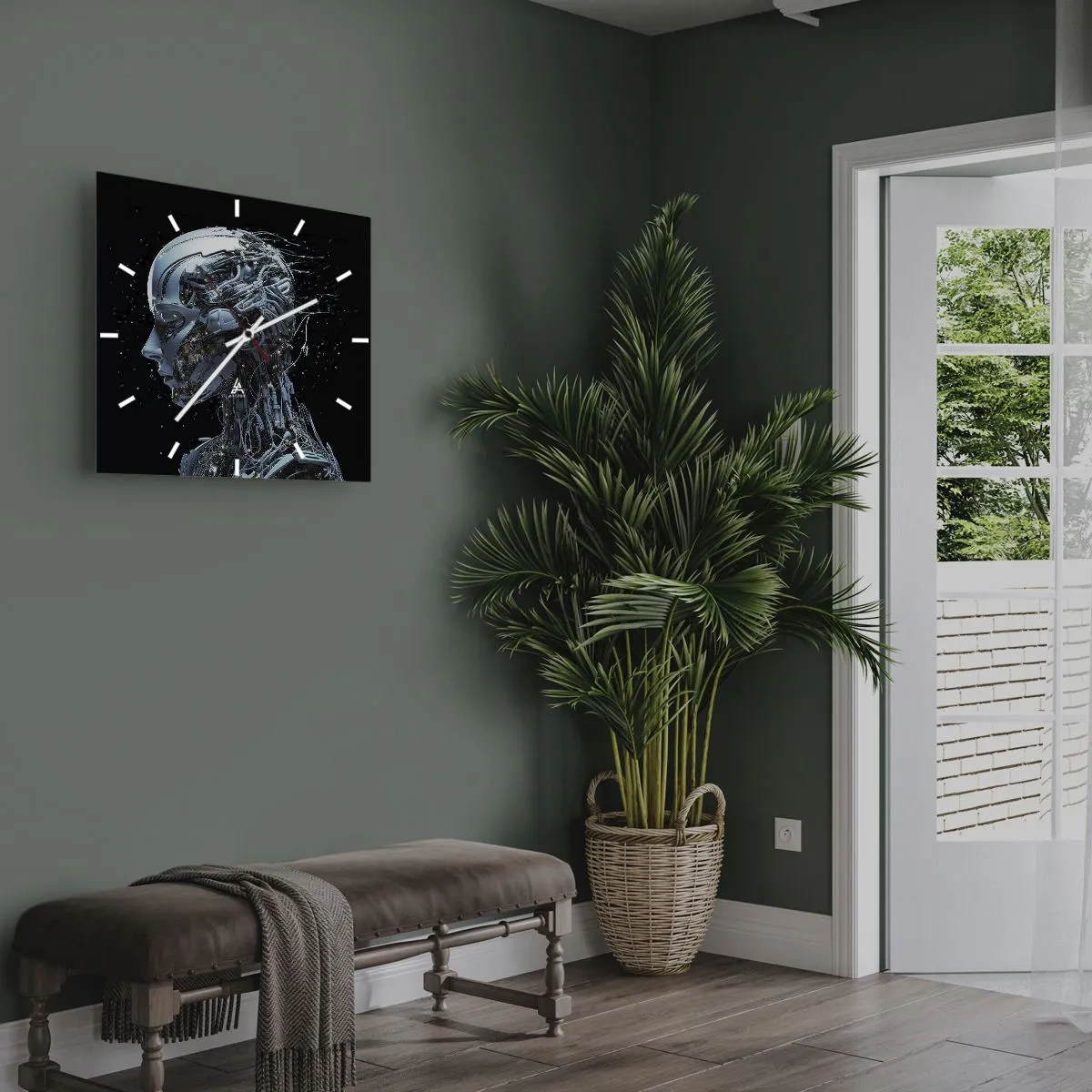 Reloj de pared - Reloj de vidrio - La tecnología es una mujer - 40x40 cm