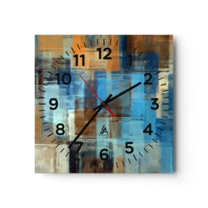 Reloj de pared - Reloj de vidrio - A través del velo azul - 30x30 cm