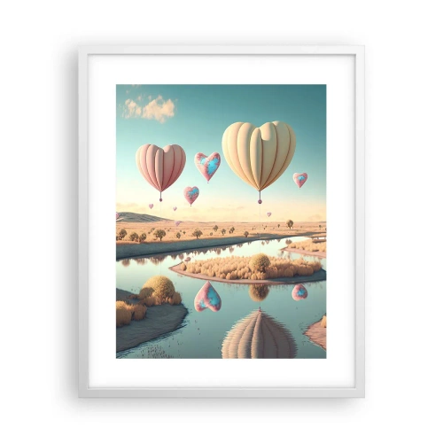 Póster en marco blanco - El amor te hace volar - 40x50 cm